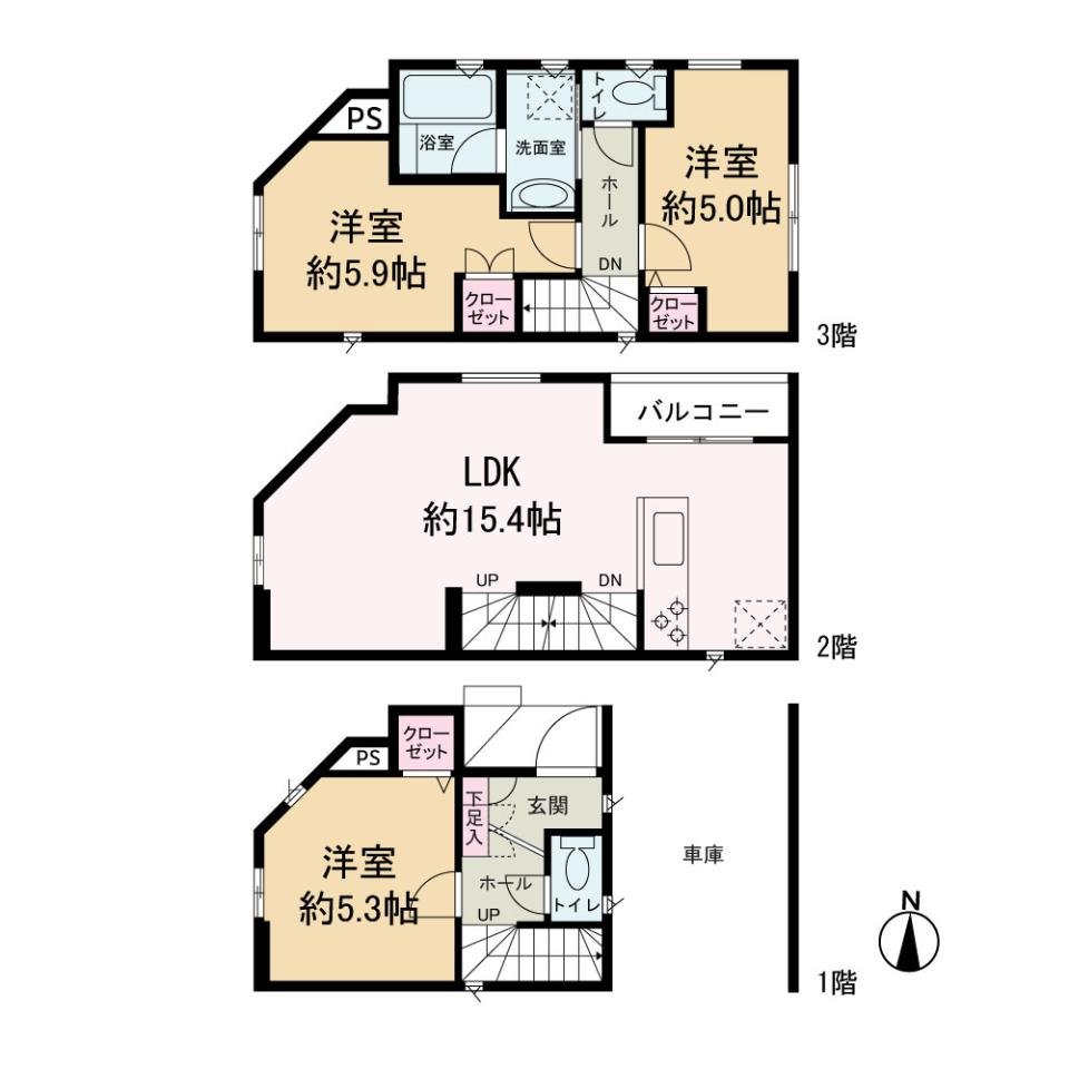 北区金城4丁目戸建 間取り図